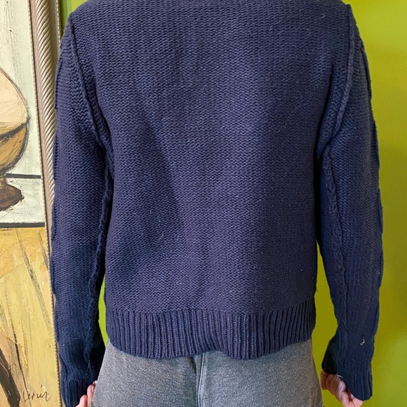 Hinge Nordstrom Navy cable knit sweater - Picture 4 of 6